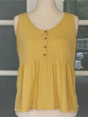 Sonoma Yellow Babydoll Tank Top Large
